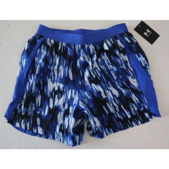 Under Armour 1372688 486 Men's Sz M Blue UA Launch Run 5" Print Running Shorts - Picture 1 of 7
